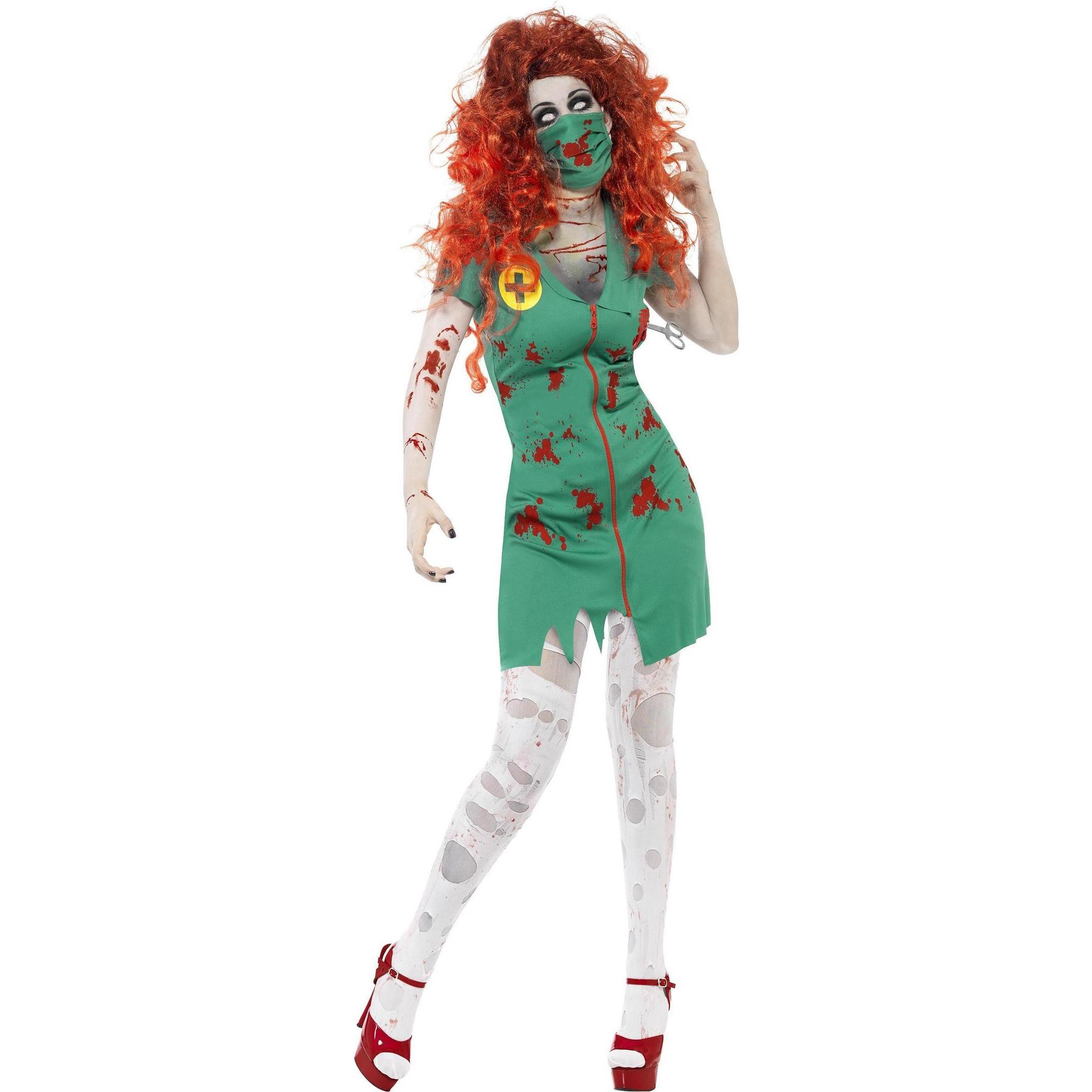 Smiffys Zombie OP-Schwester - Kostüm für Halloween Fasching (S)