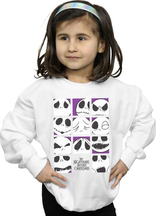 Actual product image Disney Girls Nightmare Before Christmas Many Faces Of Jack Squares Sweatshirt (152, 158)