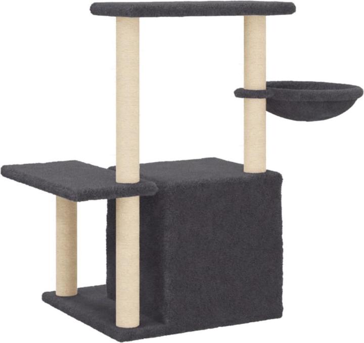 Immagine prodotto vidaXL Kratzbaum mit Sisal-Kratzsäulen Dunkelgrau 83 cm,Farbe (83 cm, Grigio scuro)