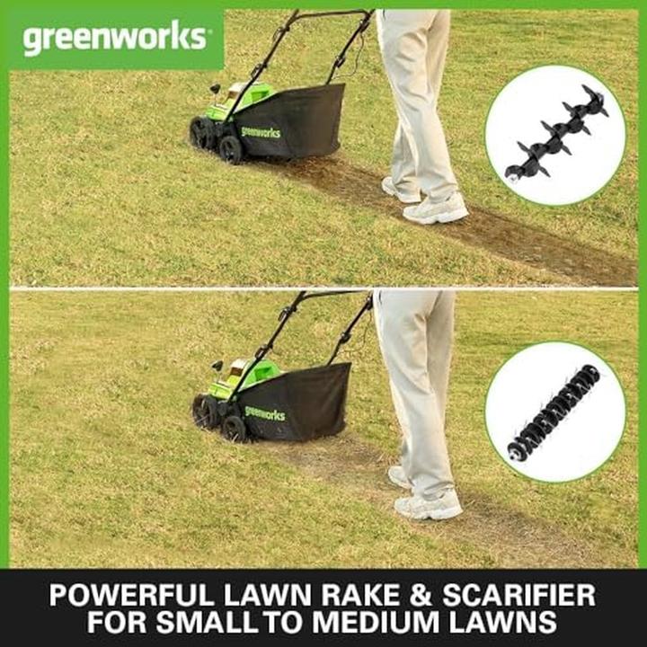 Actual product image Greenworks Akku Vertikutierer Ohne Akku und Ladegerät