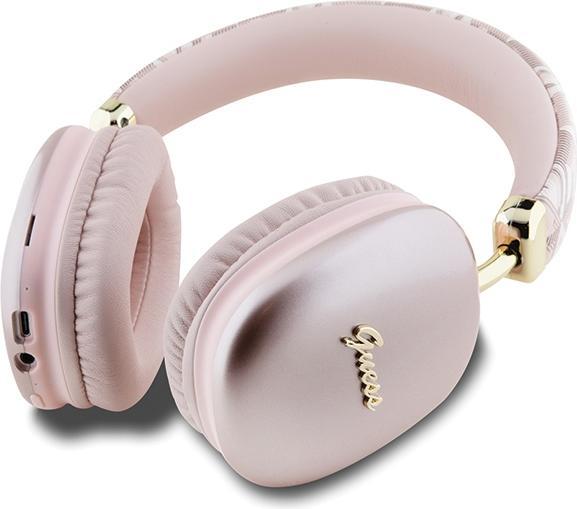 Produktbild Guess słuchawki nauszne Bluetooth GUBHK1GCTCSP różowy/pink Gcube Metallic Script Logo (ANC, Kabellos)