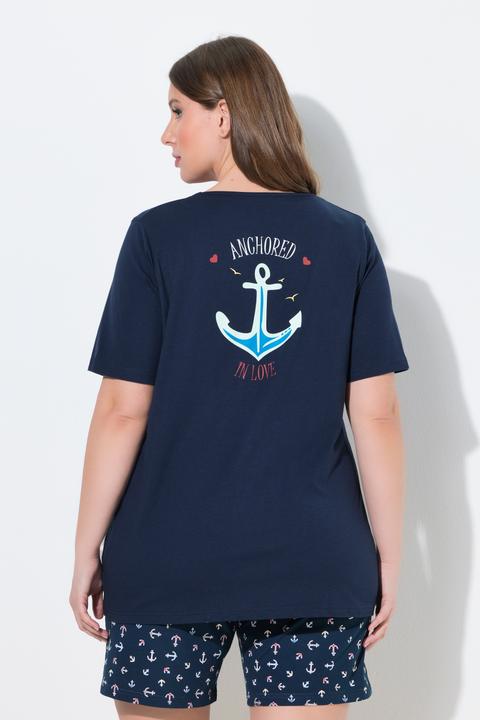 Produktbild Ulla Popken Pyjamashirt, Segelboot, Rundhals, Halbarm (46)