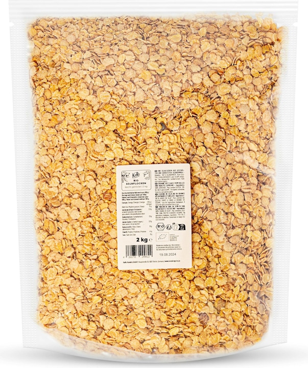 KoRo Organic soya flakes made from hulled and roasted soya beans (2000 g)