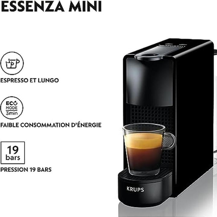 Actual product image NESPRESSO Krups Essenza Mini Piano Black Pod Coffee Machine 06 Litres Black