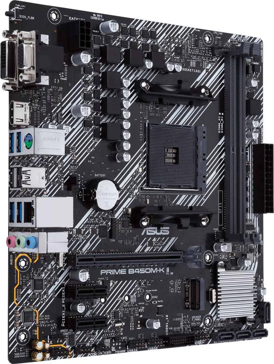 Productafbeelding ASUS PRIME B450M-K II, AMD B450 moederbord - Socket AM4 (AM4, AMD B450, mATX)