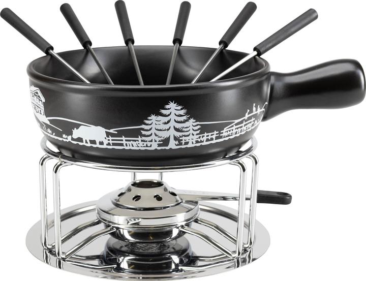 Nouvel Käsefondue-Set Wiese 9tlg. sw (Cheese fondue)