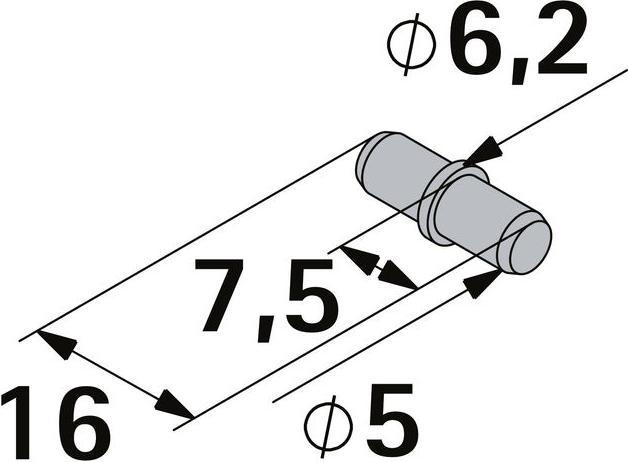 Immagine prodotto Hettich Tablarträger Ø 5 mm, Duplo, Brüniert