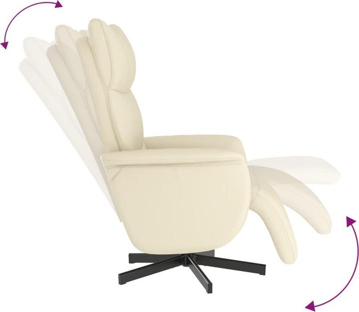 Produktbild vidaXL Relaxsessel mit Fussteil Creme Kunstleder,Farbe