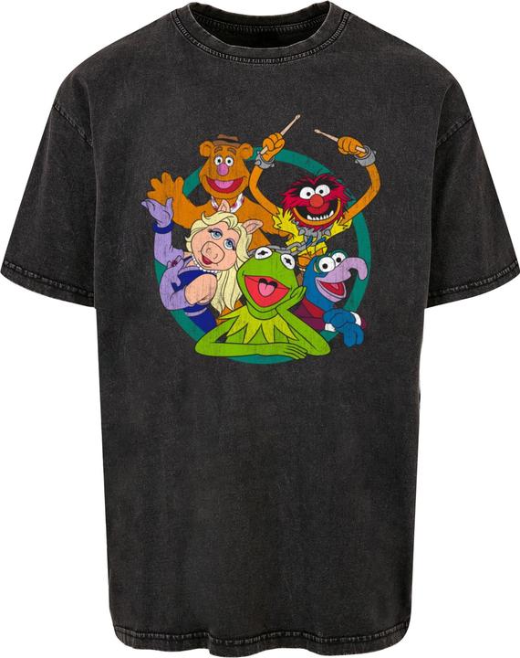 Absolute Cult Muppets - Group Circle Acid Washed Oversized Tee - 115233 (XL)