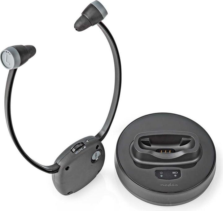 Immagine prodotto Nedis HPRF021BK Cuffie TV wireless RF In Ear Durata massima della batteria: 7 ore 25 m Audio digitale La (7 h, Cablato)
