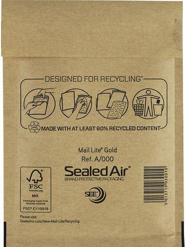Actual product image Sealed Air MailLite A/000 bubble envelopes with golden yellow adhesive 10pcs. (10 x)