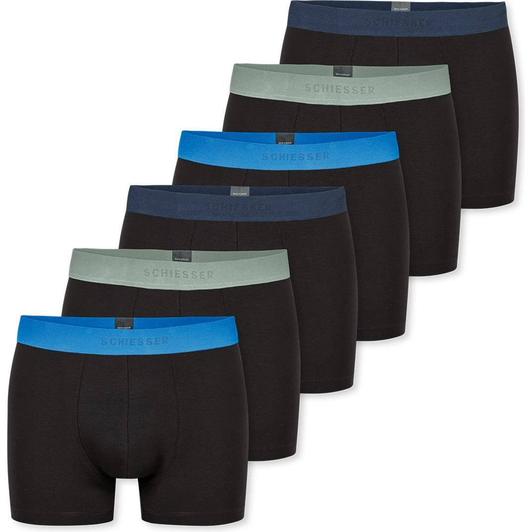 Schiesser, Herren, Unterhosen, 6er Pack 95/5 Cotton Retro Short / Pant, Blau, (6, L)