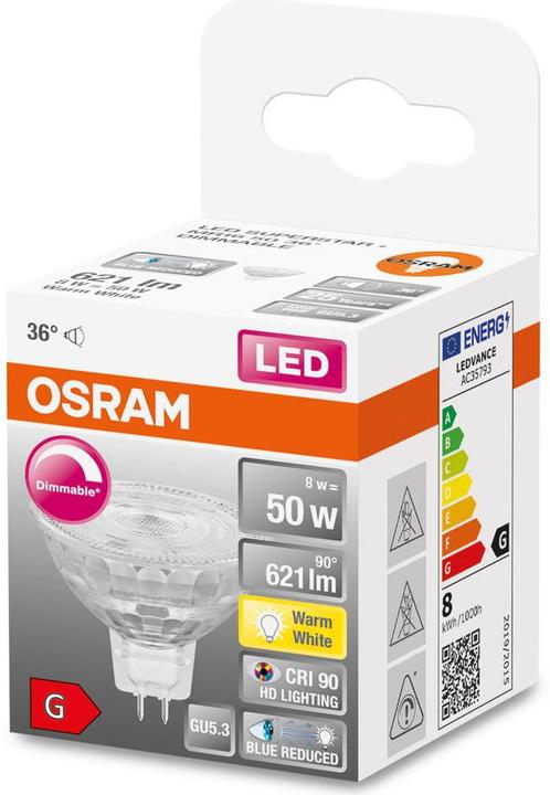 Productafbeelding Osram GU5.3 Reflector - MR16 (GU5.3, 8 W, 621 lm, 1 x, G)