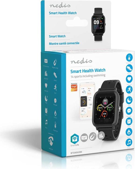 Image du produit Nedis Smartwatch - écran LCD, IP68, autonomie maximale : 7200 min, Android™ / IOS (37 mm)