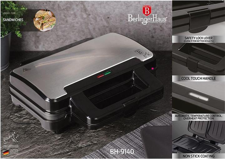 Produktbild BerlingerHaus ELECTRIC. 900 W Toaster SANDWICHER FACTORY BH-9140