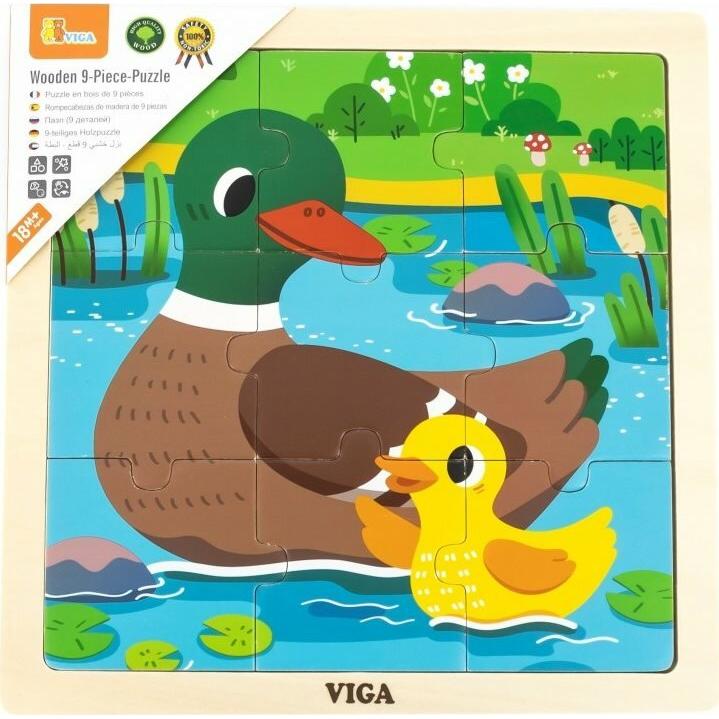 Viga Toys VIGA Holzpuzzle Entenküken, 9 Teile