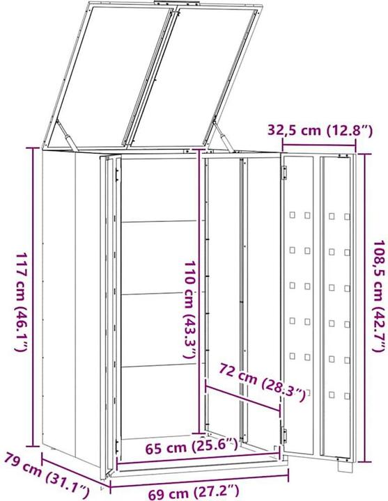 Produktbild vidaXL Mülltonnenbox