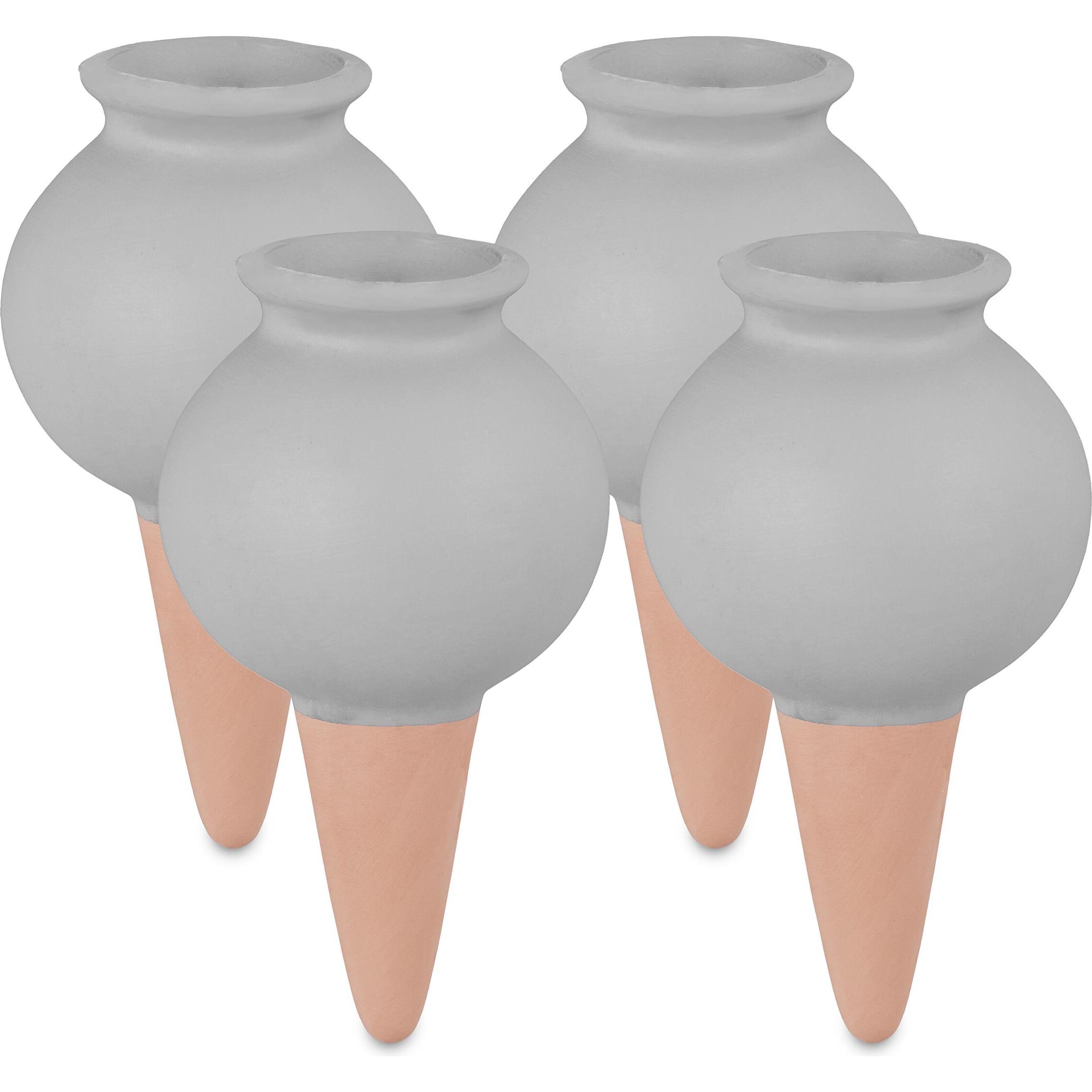 Relaxdays, Bewässerungskugeln + Tonkegel, 4x Tonkegel (Tonkegel Bewässerung)