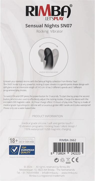 Produktbild Rimba Toys! SN07 - Rocking Vibrator - Schwarz