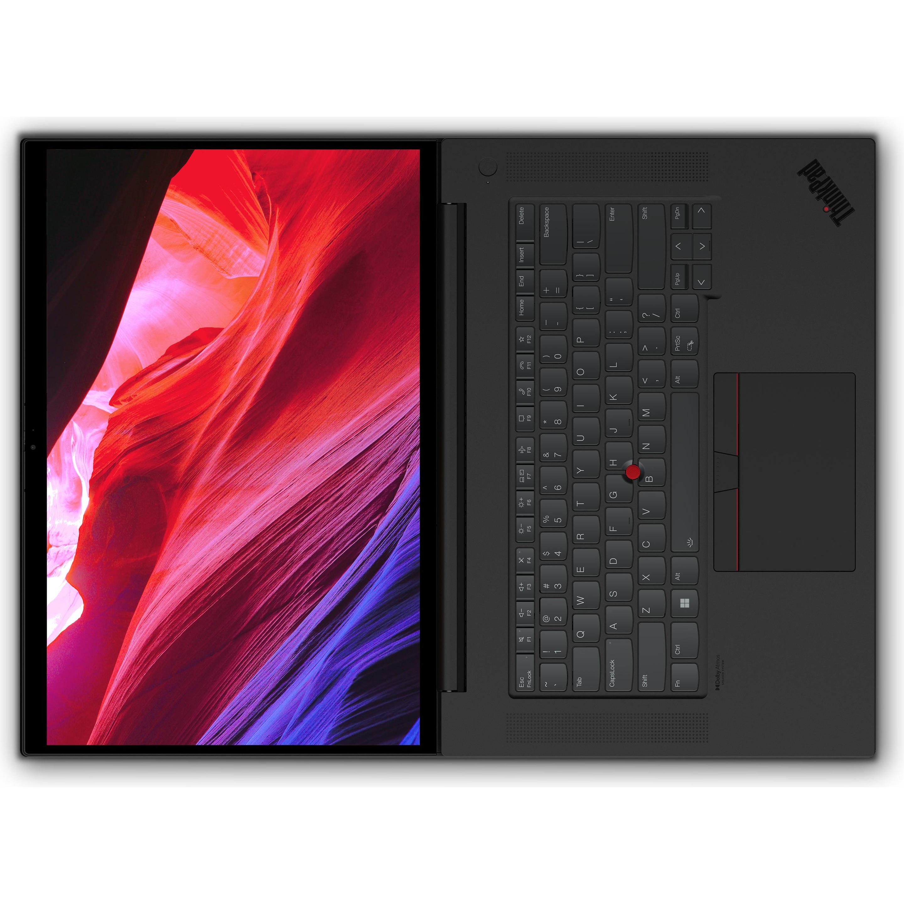 Lenovo ThinkPad P1 Gen 6 (16", 1000 GB, 32 GB, DE, Intel Core i7-13800H), Notebook, Schwarz