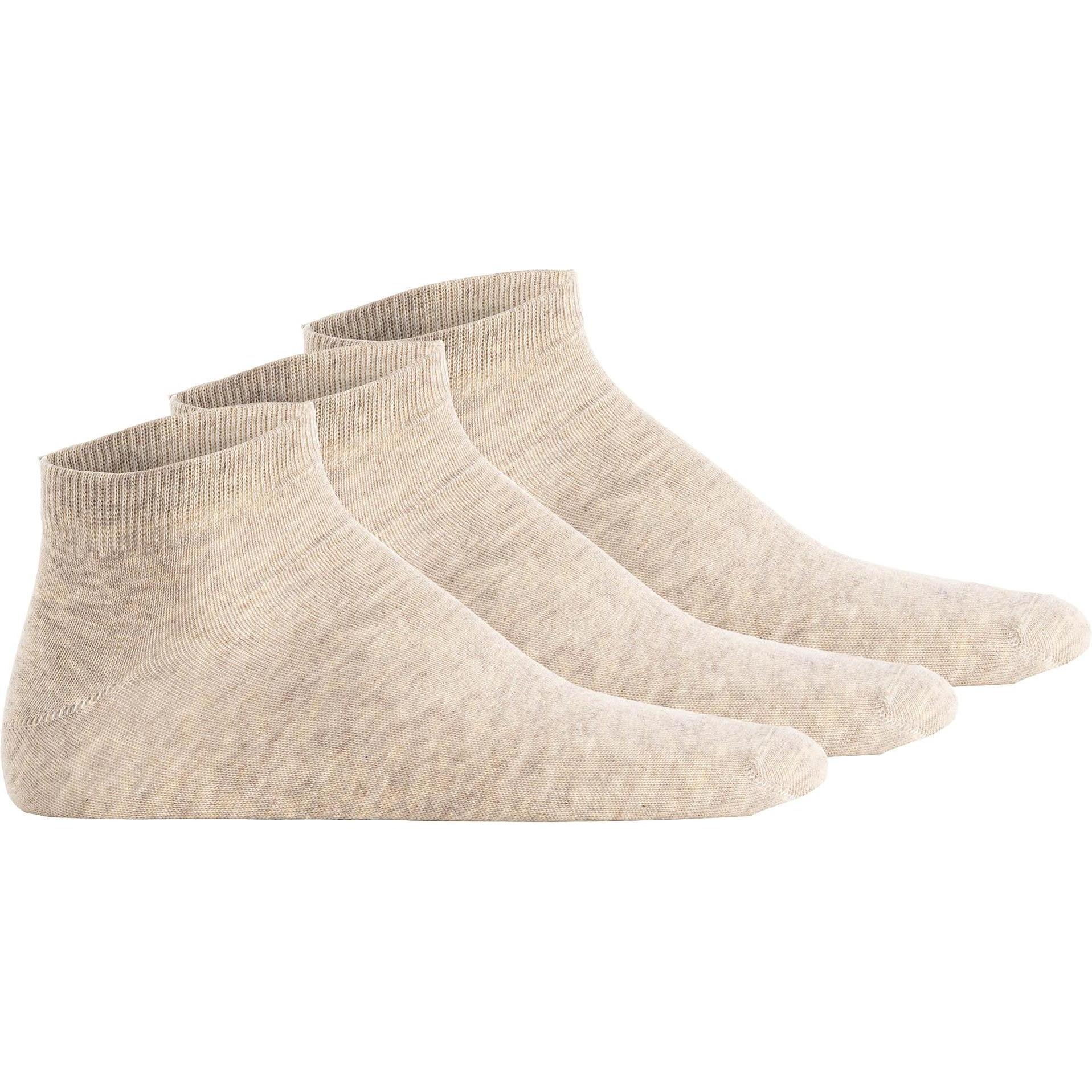 Hudson, Herren, Socken, SIMPLY³ 3-PACK SNEAKER, Beige, (3er Pack, 35 - 38)