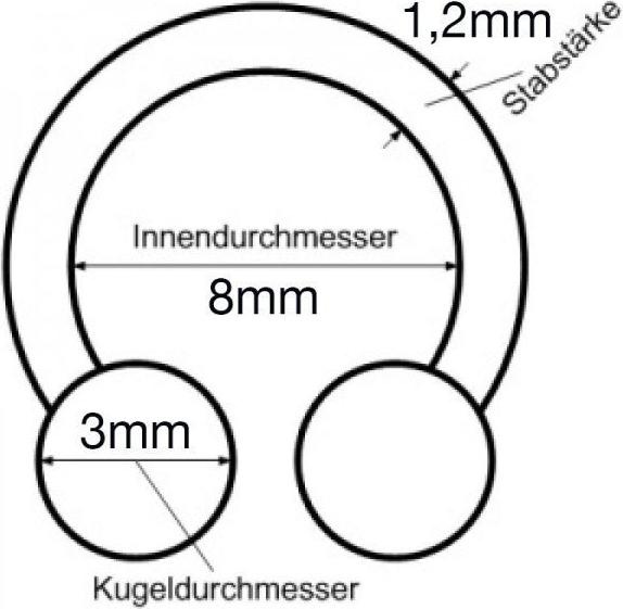 Produktbild Hermex Circular Barbell Piercing Edelstahl mit Zirkonia - Blau (Edelstahl)