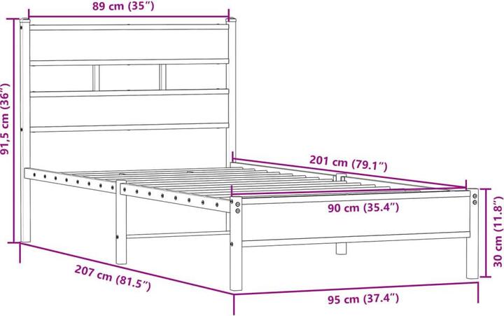 Image du produit vidaXL Bettgestell (90 x 200 cm)