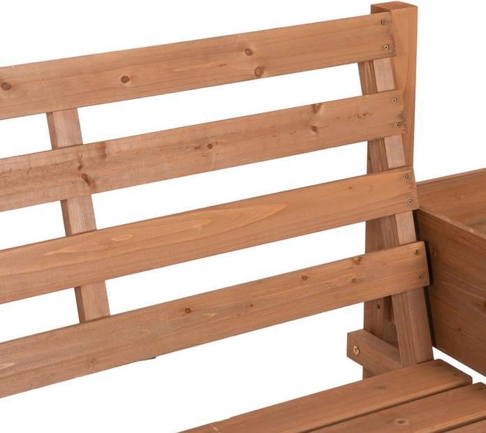 Immagine prodotto Swisshandel24 Panchina da giardino, panchina a 2 posti, panchina in legno, con fioriera, fino a 240kg