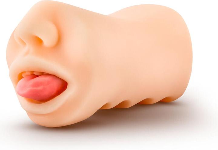 Blush X5 Men - Oral Anne - Handheld 4.75" Realistic Mouth - Blow Job Masturbator Stroker - Open End