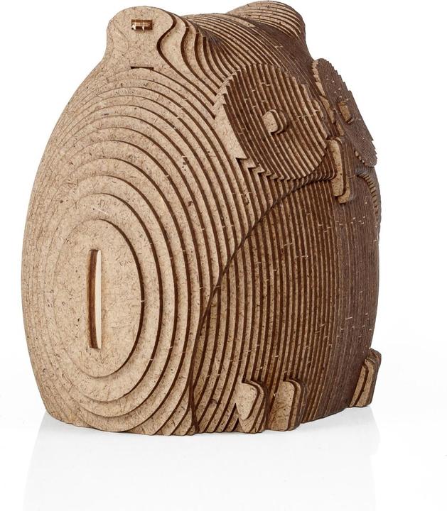 Actual product image Eco Wood Art Coin Bank Puzzle - Owl