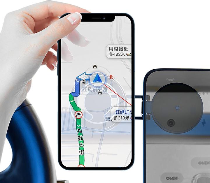 Actual product image Qualo magnetic car windshield holder round MS black QUS-S-R-01