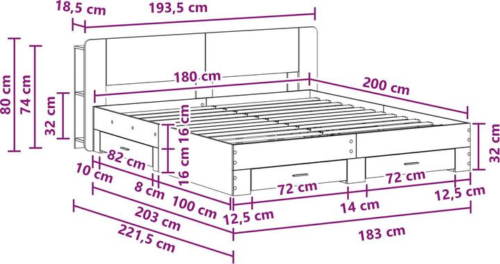 Image du produit vidaXL Bettrahmen (200 x 200 cm)