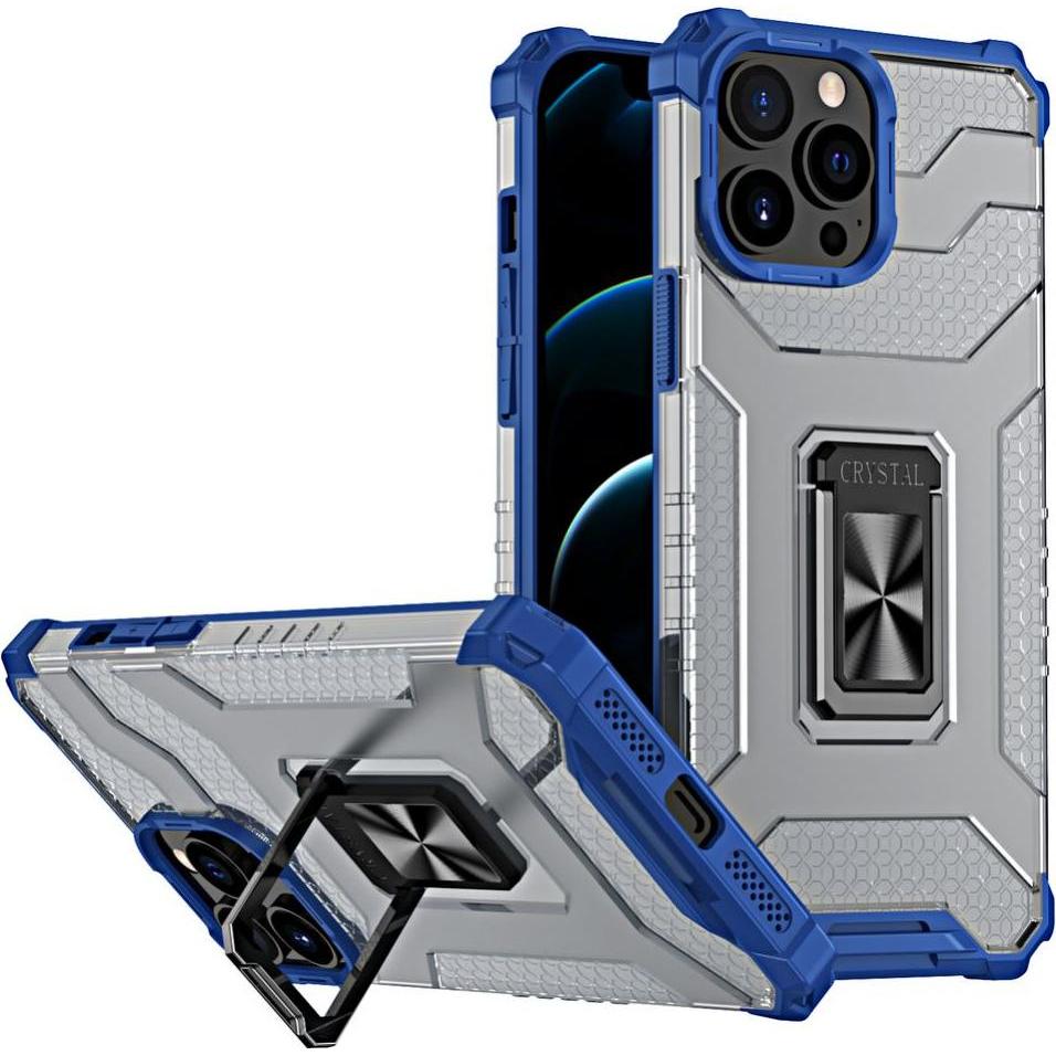 Hurtel Crystal Ring Case Kickstand Tough Rugged Cover for iPhone 13 Pro Max blue (Apple iPhone 13 Pro Max), Smartphone H...