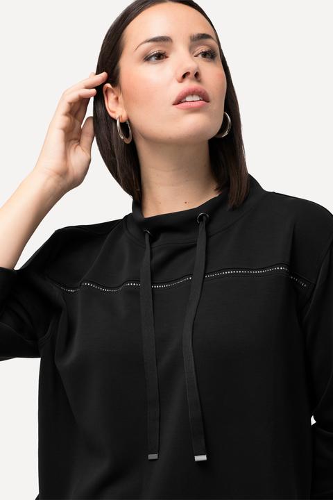 Produktbild Ulla Popken Sweatshirt, Ziersteine, Classic, Stehkragen, 3/4-Arm (50, 52)
