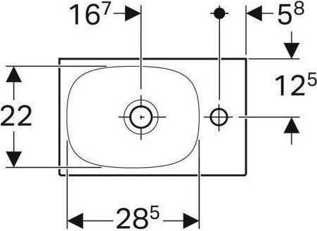 Image du produit Geberit Acanto lave-mains asymetrique 40 cm droite sans trop-plein blanc 500635012 (250 mm, 400 mm)