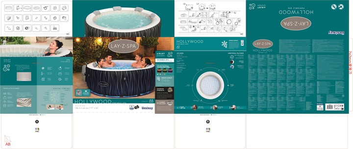Produktbild Bestway Lay-Z Spa Hollywood 4-6 personen 196cm (6 Pers.)