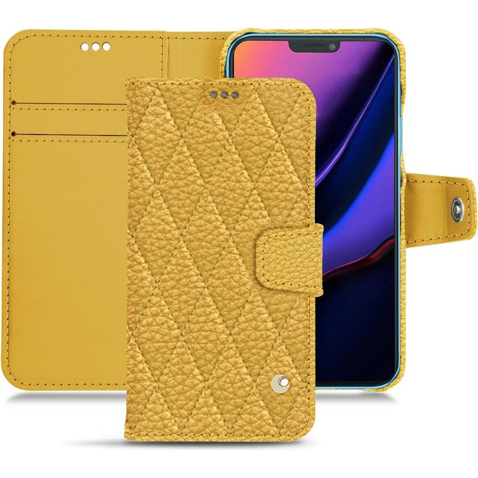 Noreve Lederschutzhülle Wallet (Apple iPhone 11), Smartphone Hülle, Orange