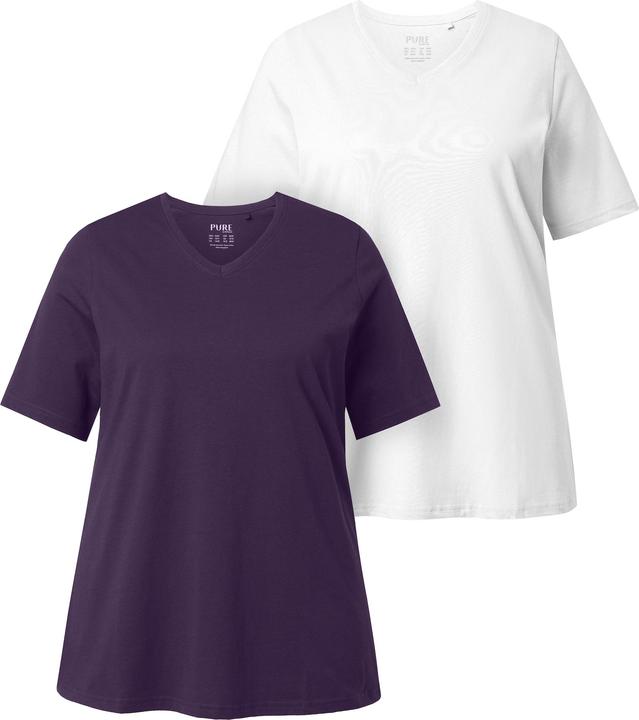 Actual product image Ulla Popken 2 Pack of Eco Cotton Basic Tees (60)