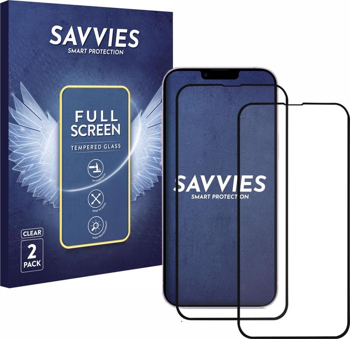 Produktbild Savvies Full-Screen Displayschutz Panzerglas Schutzglas (2 Stück, Apple iPhone 14 Plus)