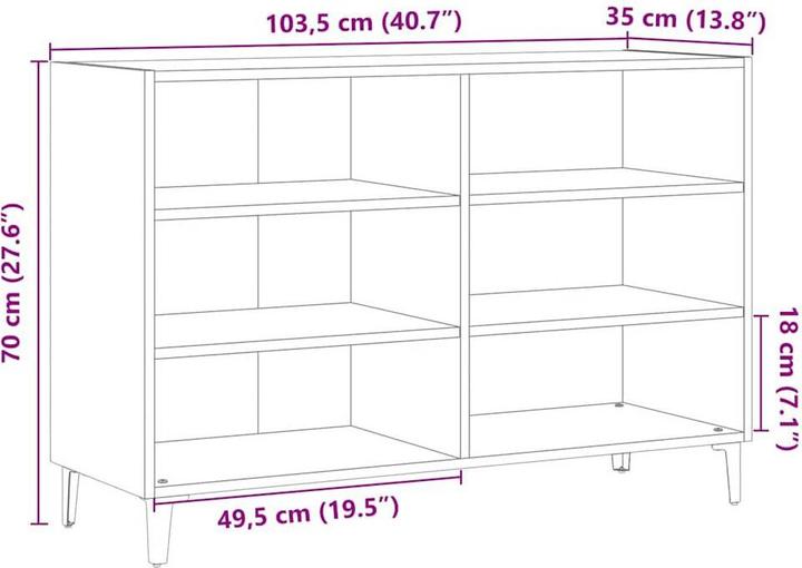 Image du produit vidaXL Sideboard Altholz-Optik 103,5x35x70 cm Holzwerkstoff (103,5 x 35 x 70 cm)