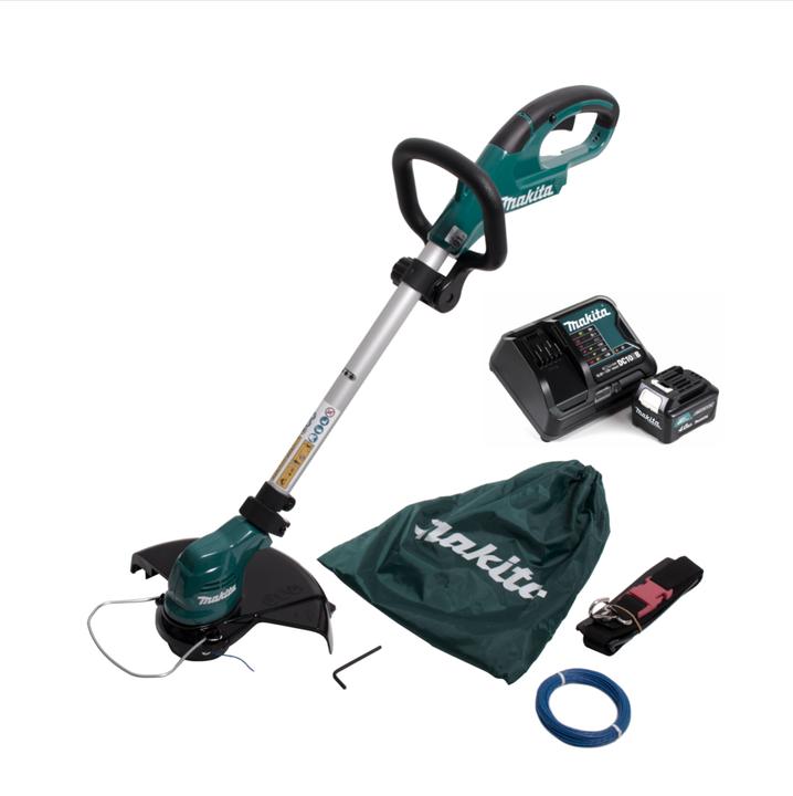 Produktbild Makita UR 100 DSM1 Akku Rasentrimmer 10,8V + 1x Akku 4,0Ah + Lader + 1x Fadenkopf und Zubehör (Trimmfaden)