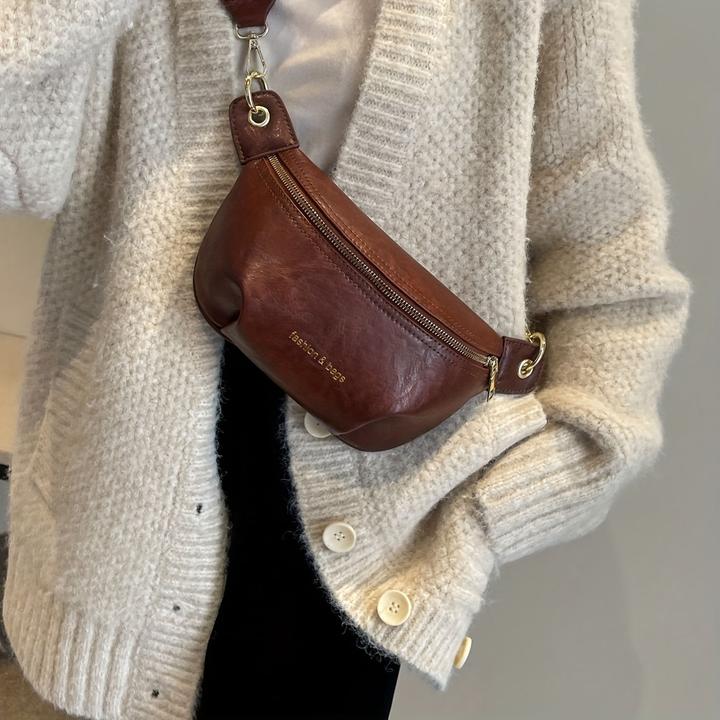 Produktbild Only-Bags.Store Einfarbige Vintage-Brusttasche, Retro-Umhängetasche, lässige Damen-Hüfttasche und Gürteltasche