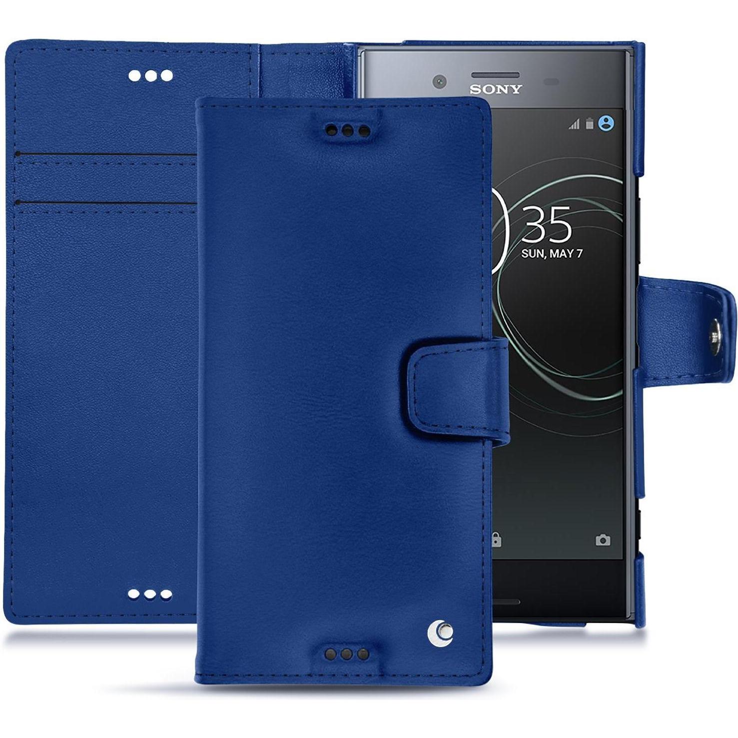 Thumbnail - Noreve Lederschutzhülle Wallet (Sony Xperia XZ Premium), Smartphone Hülle, Blau
