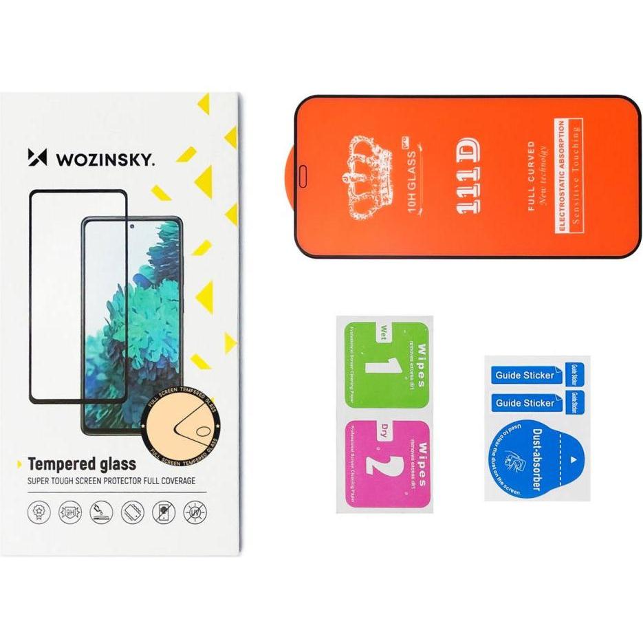 Thumbnail - Wozinsky Full Screen Tempered Glass with Frame Case Friendly Full Glue iPhone 15 Pro - Black (1 Stück, Apple iPhone 15 P...