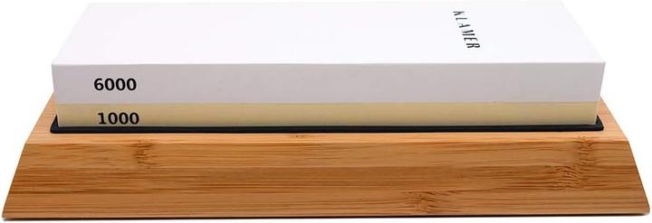 Immagine prodotto KLAMER Doppelseitiger Schleifstein 1000/6000 mit Bambusboden
