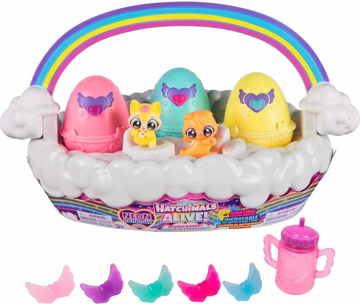 Hatchimals EGG COL Hatch Neon Rainbow Basket GML