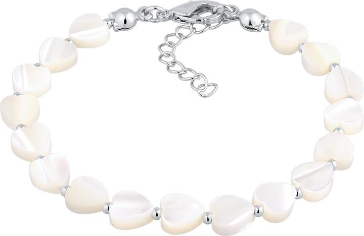 Image du produit Elli Armband Muschel Herz Anhänger Messing Silberfarben (17 cm, Laiton, Pas de pierre)