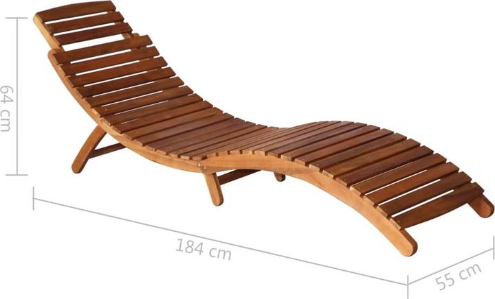 Actual product image vidaXL Sonnenliege mit Tisch (184 cm)