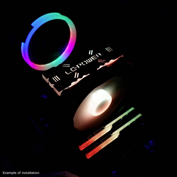 Actual product image LC-Power LC-CC-120-ARGB-PRO, 800-1800 rpm, 58 CFM, 4-pin PWM, RGB LED, DC (145 mm)