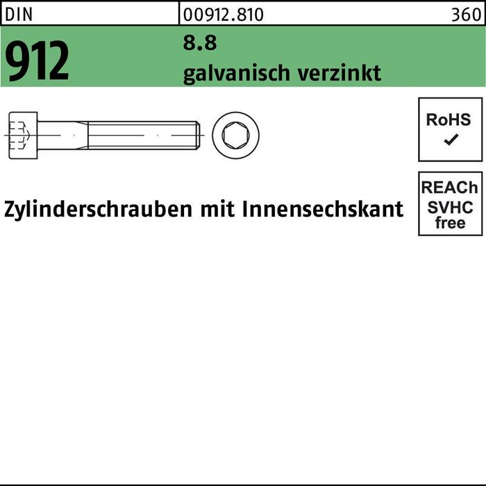 Produktbild Toolcraft Zylinderschrauben M10 55 mm In (100 Schrauben pro Stück)